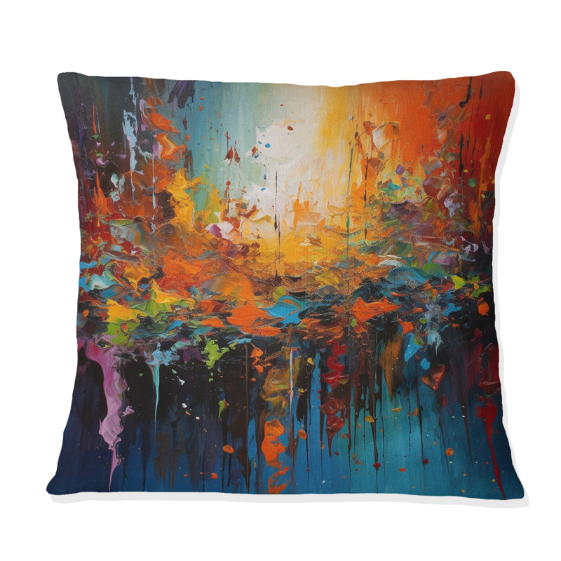 Coussin Orange Cubic Fusion - imprimé cubisme