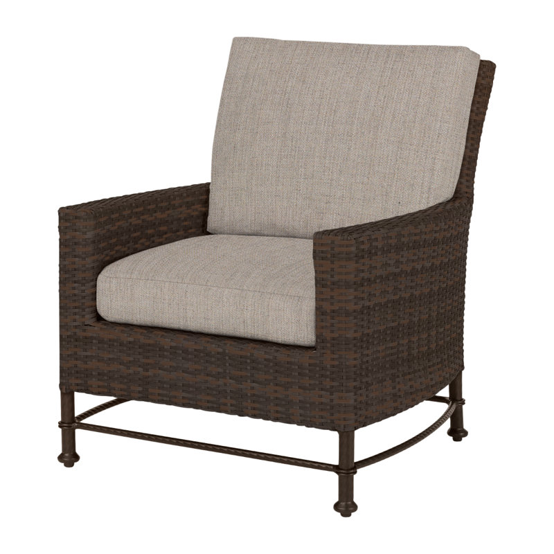 Alexee Woven Lounge Chair Frame with Cushions, Cast Ash Sunbrella® Plainweave, Ash II, Mink