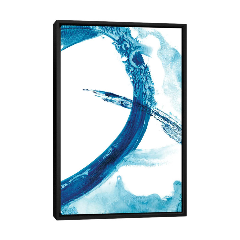 "Aqua ring II" par Ethan Harper, reproduction d’art, H 48 po x l 32 po x P 1,5 po, Toile avec cadre noir, Aucun mat