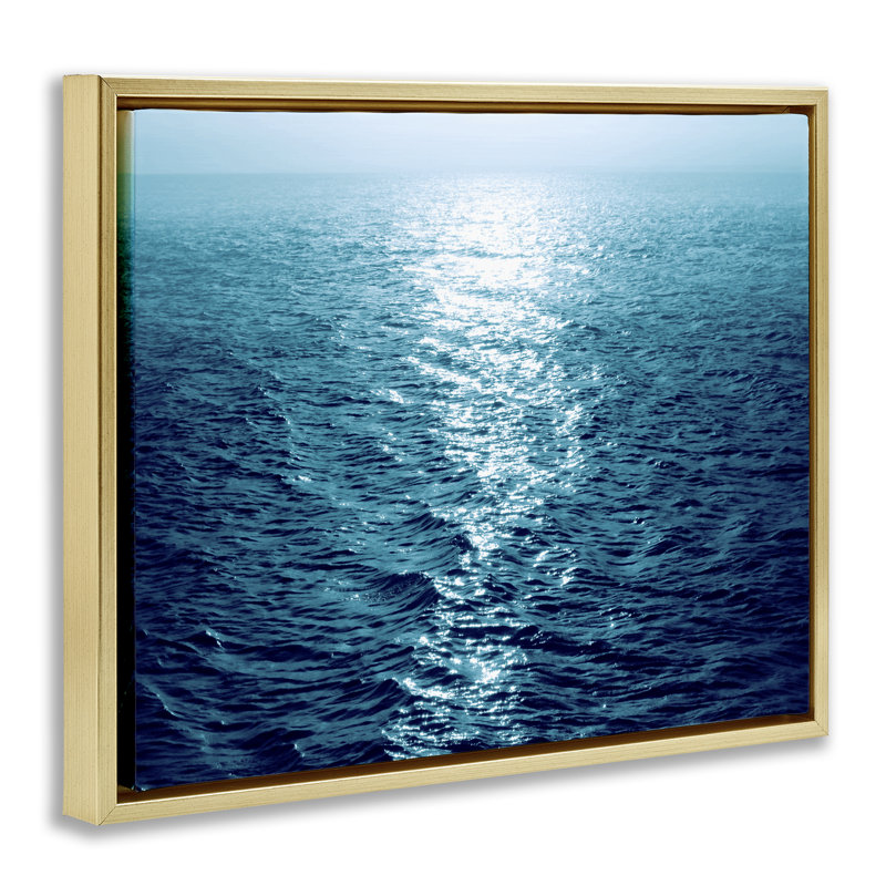 Toile flottante encadrée dorée par Sun, H 25 po x l 31 po, Cadre flottant métallique doré