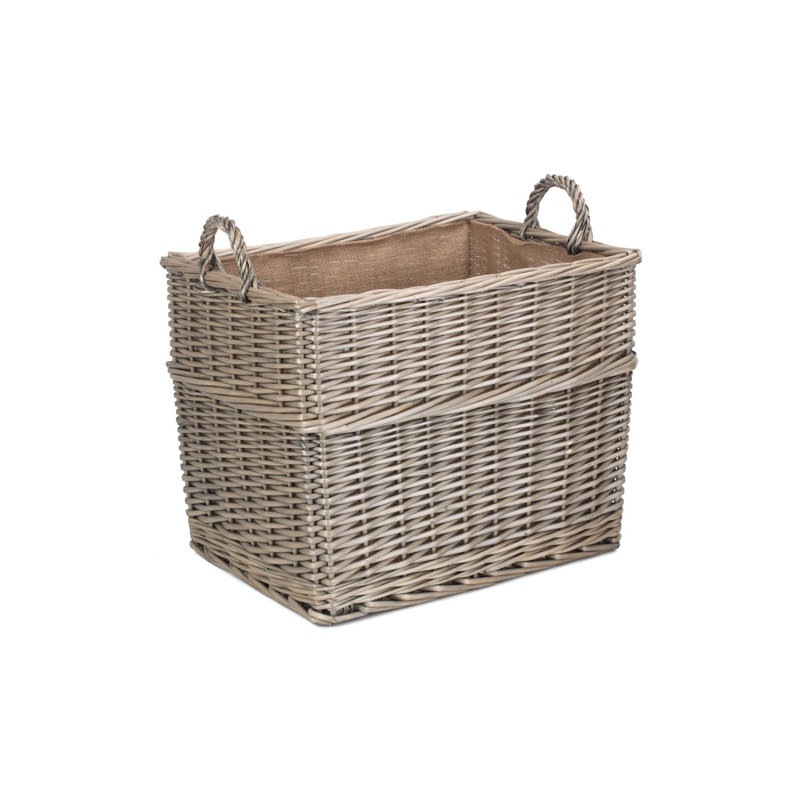 Maggiemae Wicker Log Carrier, 36cm H x 35cm W x 46cm D