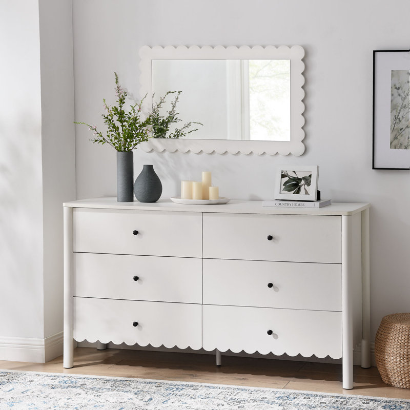 Commode 6 tiroirs Emmeline, Blanc