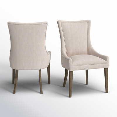 Ultra Velvet Upholstered Dining Chairs with High-Back Design and Solid Wood Legs