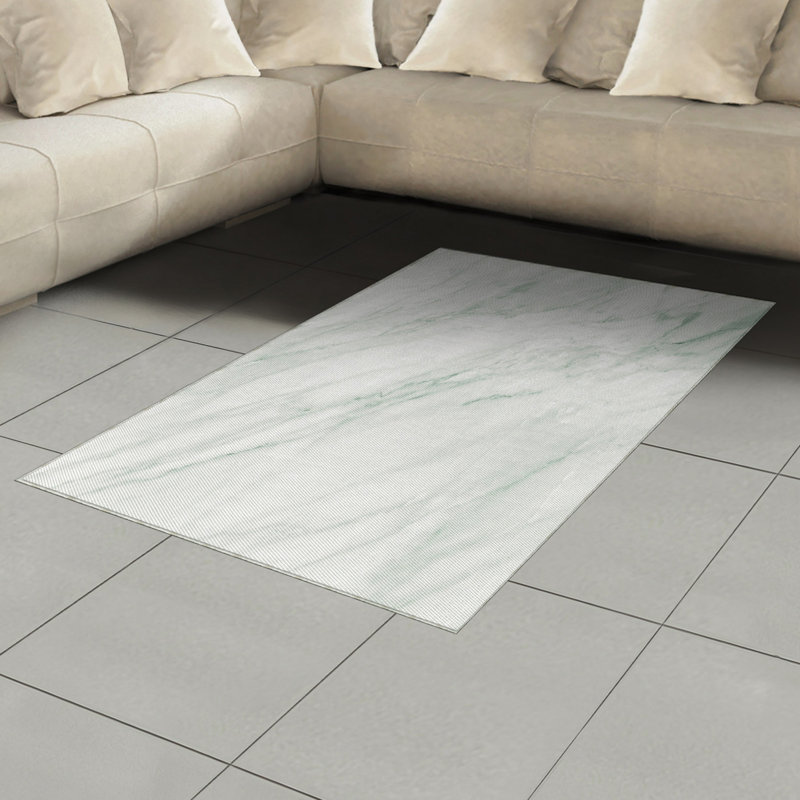 Tapis décoratif à longues fibres en polyester à haute densité de marbre, Rectangle— 4 pi x 5 pi 8 po