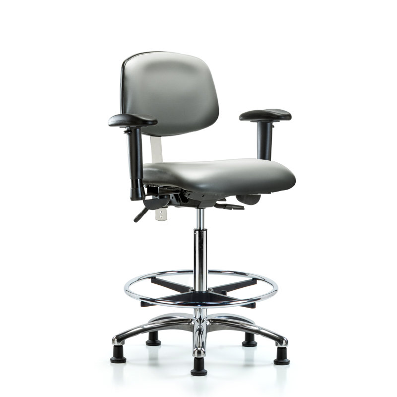 Vinyl Task Chair, Gray, Glides