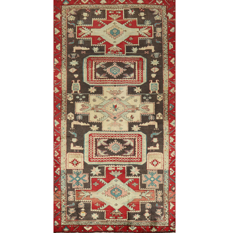 Tapis de couloir rétro vintage 4 x 9