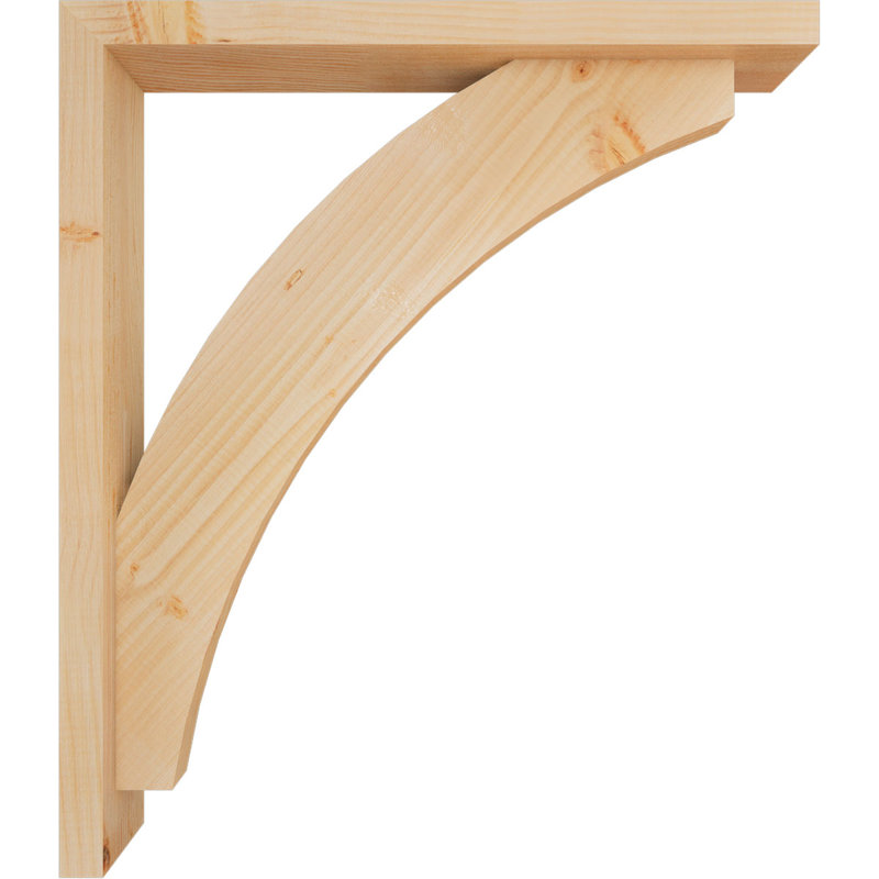 Thorton Block Bracket with Offset Brace, 30 x 26, 3 1/2"W Douglas Fir (Smooth)