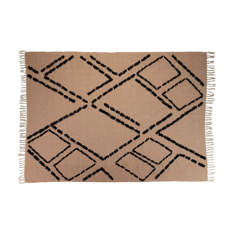Geometric Hand Woven Area Rug, Rectangle 140 x 200cm