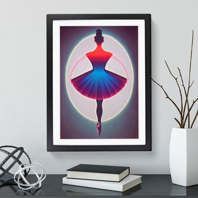 Celebrated Ballerina - Wall Art, Black Framed, 66cm H x 48cm W x 2cm D, White