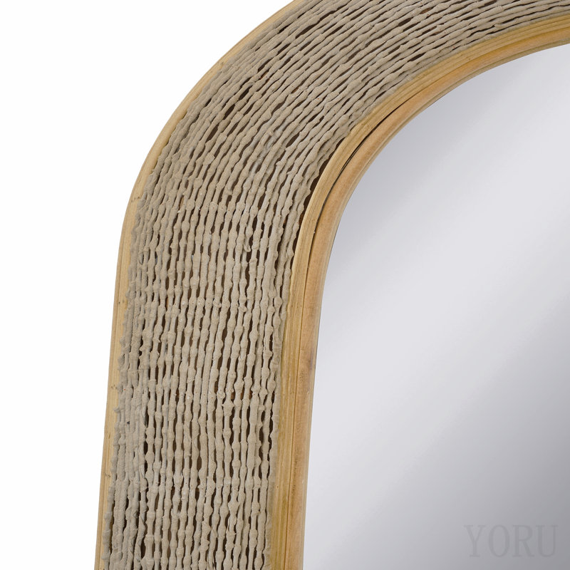 24.2"X36" Woven Texture Decorative Arched Mirror