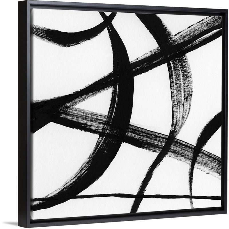 Gestural Marks I - reproduction d'art sur toile, H 13,7 po x l 13,7 po x P 1,75 po, Cadre flottant noir