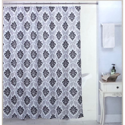 Rideau de douche polysimple + crochets