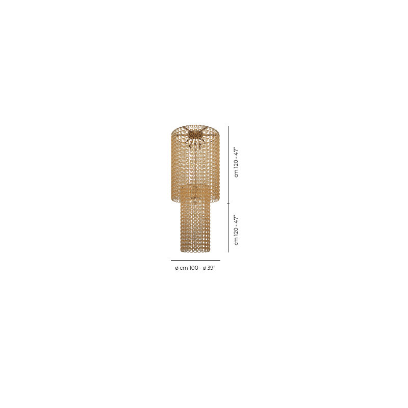 Giogali Ceiling Lamp Ca2 Crystal Smoky Glossy Chrome E26 Ul, Crystal Amber, Matte Bronze