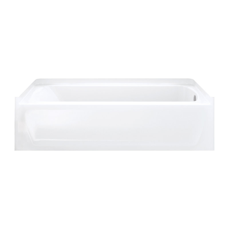 60" W x 73" H Frameless Rectangle Sliding Tub & Shower Kit with Towel Bar and Base Included, Silver
