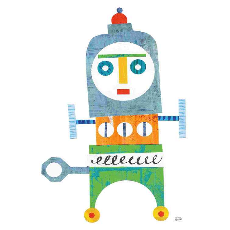 Zoomie Kids Robot Party Element III On Canvas by Melissa Averinos Print ...