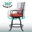 Fauteuil d'extérieur à hauteur de comptoir en métal avec coussin 29 po Soline-374691947