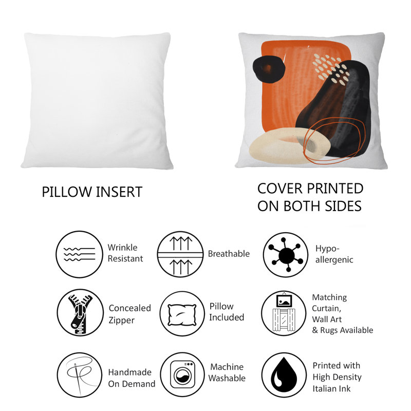 Minimal Abstract Shapes With Polka Dot Cloud I - Coussin décoratif imprimé moderne