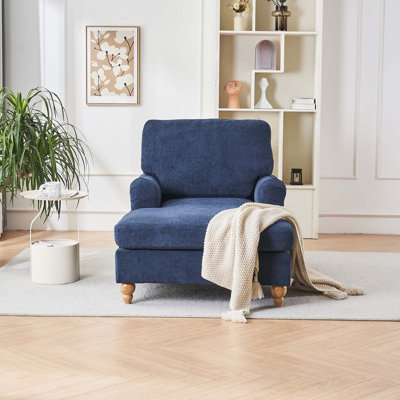 Chaise Lounger Sofa with Solid Wood Legs_Sofa & Chaise_Standard_W2363S00