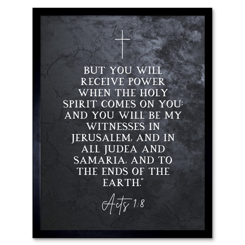 Acts 1:8 You Will Be My Witness - Single Picture Frame Typography