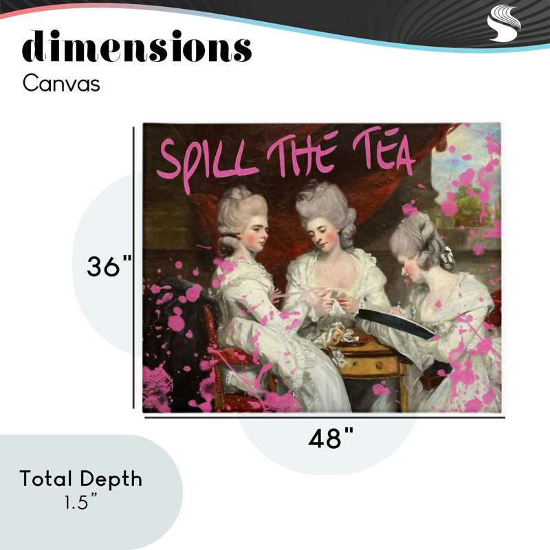 Toile «Spill The Tea», conception par Grotto Studios, H 36 po x l 48 po