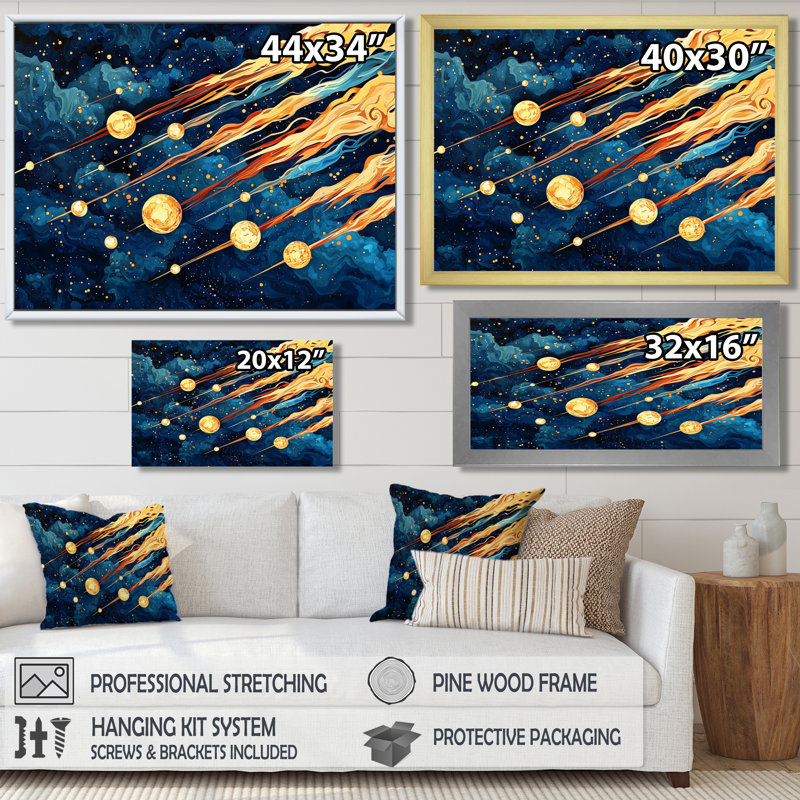 Radiant Cascade Of Comets II - Space, reproduction sur toile, 24" H x 32" W, Toile tendue, Does Not Apply