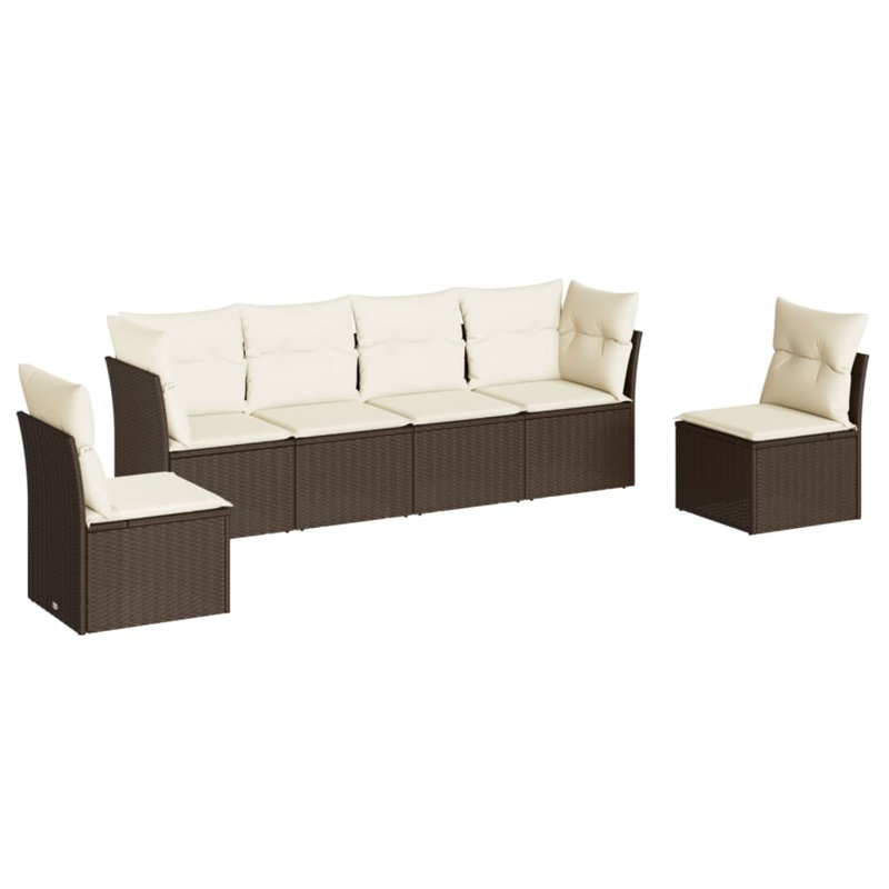 Ensemble de canapé de jardin en rotin PE 6 pièces Vidaxl