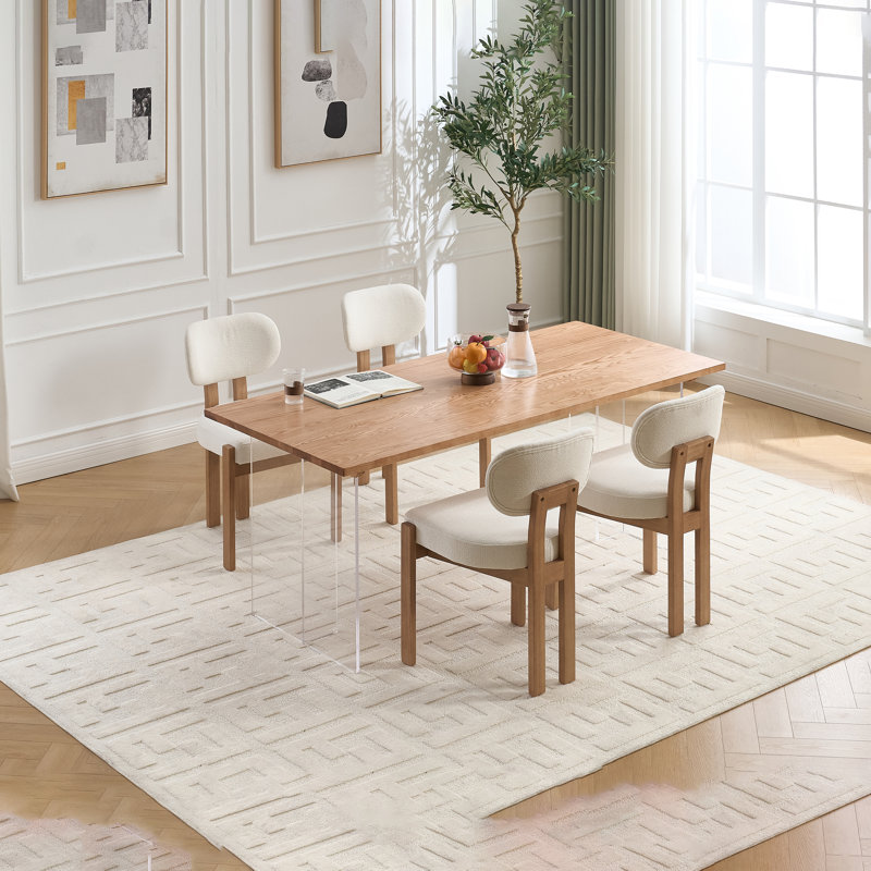 Chaise d'appoint moderne rembourrée en tissu et bois massif, Blanc