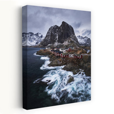Winter Coastal Village 1 Piece Wrapped Canvas Wall Art
