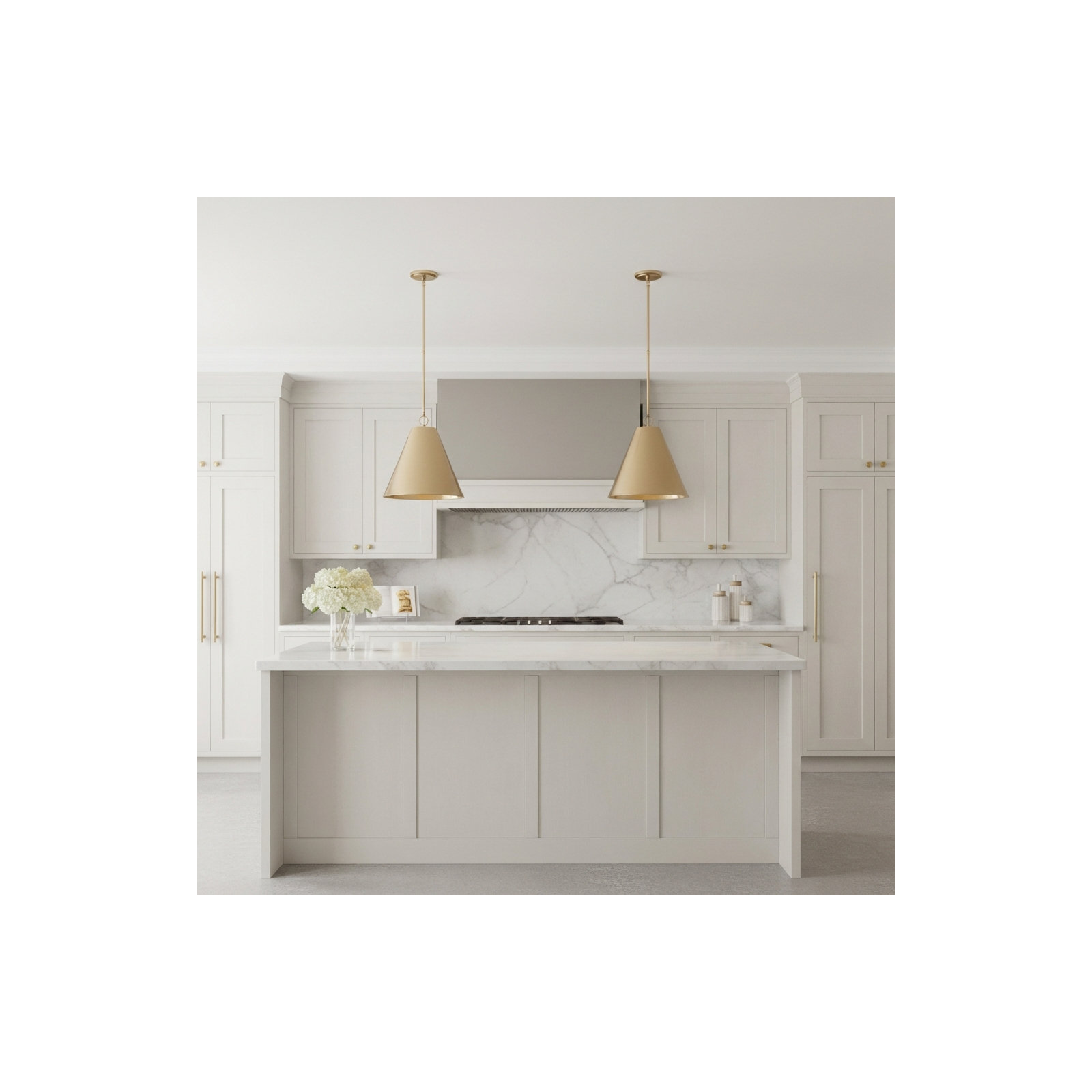 Camariae 1 - Light Single Cone Pendant, Satin Brass, Satin Brass