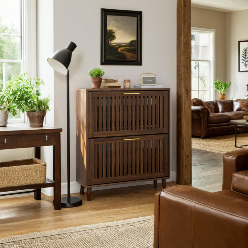 31.5-Inch Walnut Shoe Cabinet