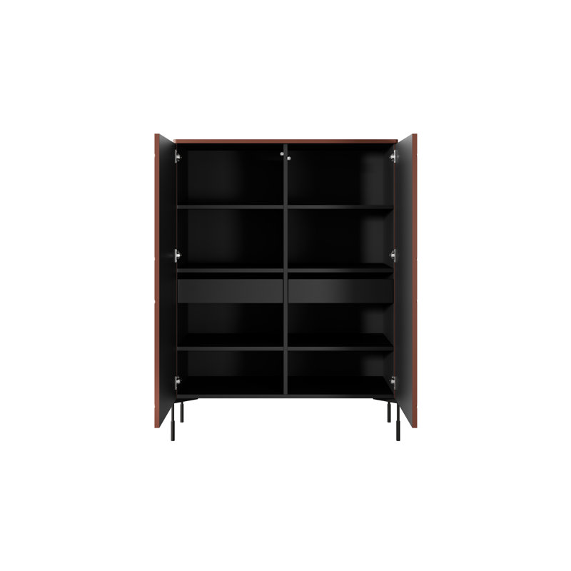 Asoni 2 Door Manufactured Wood Wardrobe, Burgundy