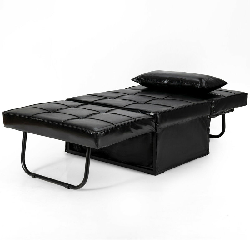 Latitude Run® 4 In 1 Multi-function Sofa Bed Convertible Sleeper Folding Ottoman Black