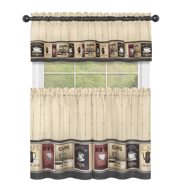 Niti Tailored Kitchen Curtain, 58" W x 49" H