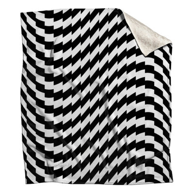 Black White Optical Illusion Blankets