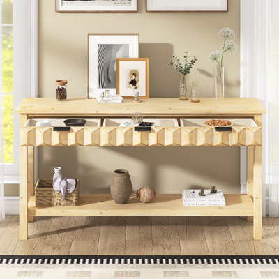 Console 60 po avec 3 tiroirs