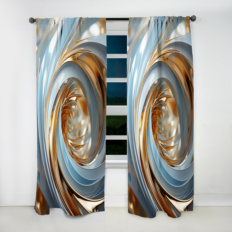 Rideau en spirale obscurcissant - 1 panneaux, L 52 po x L 63 po