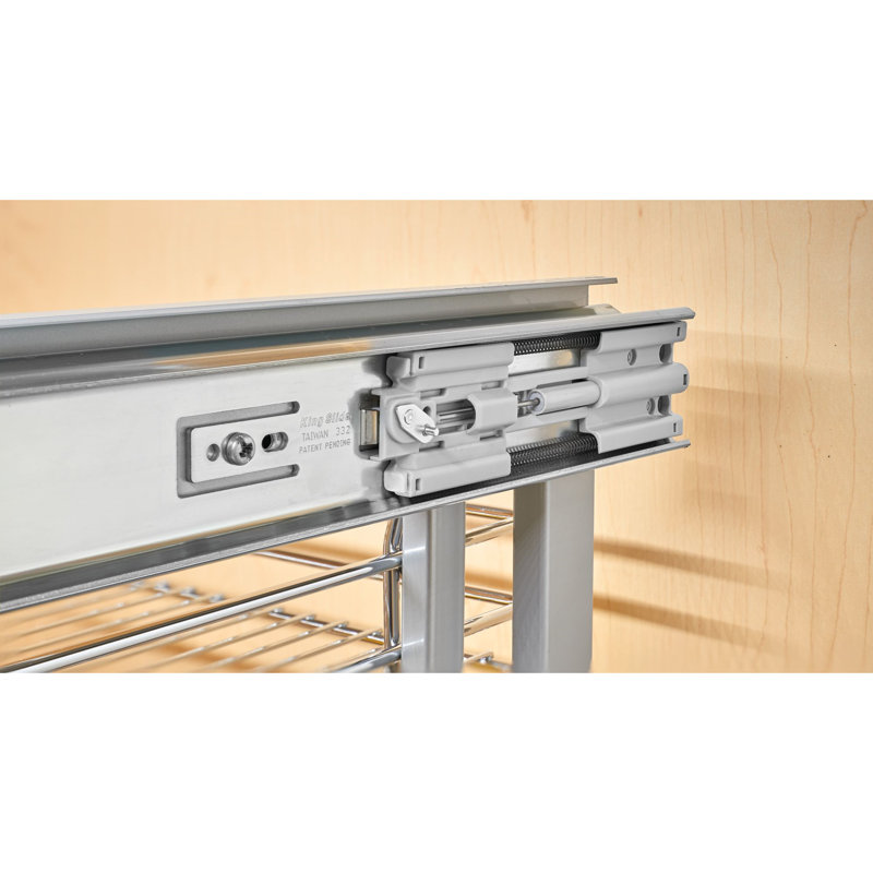 Chrome 15" 3-Tier Blind Corner Organizer with Soft-Close