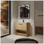 Meuble-lavabo polyvalent avec lavabo en céramique, 2 portes à fermeture douce, meuble-lavabo autoportant, contreplaqué-1177080952-1177080956