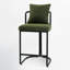 Tabouret de bar 26 po avec dossier et structure en métal, chaises de bar rembourrées modernes pour îlot de cuisine 26 po-115464524