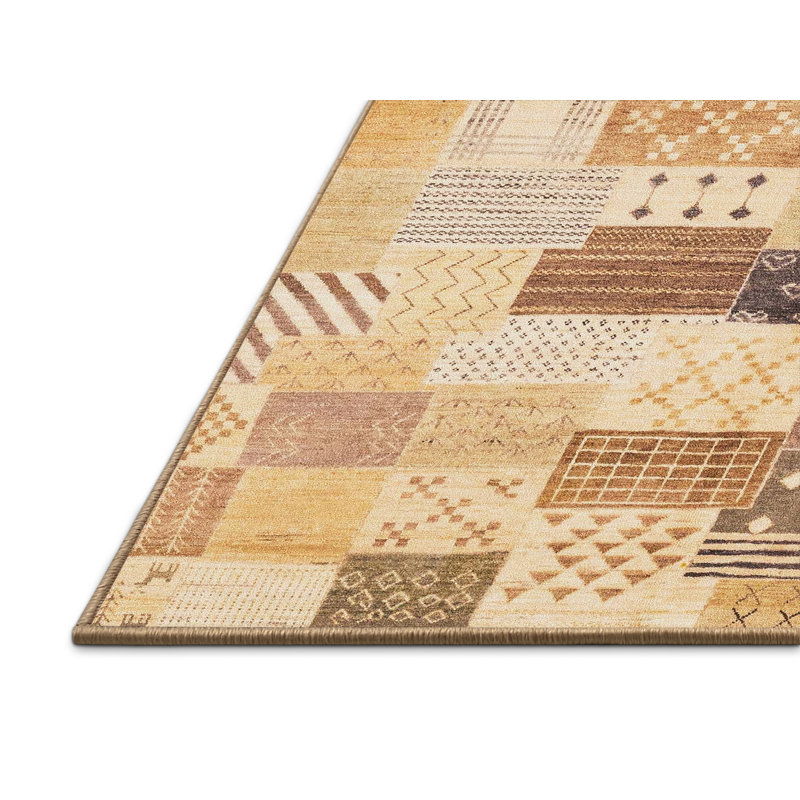 Tapis décoratif multicolore à motif abstrait, Rectangle 7 pi x 9 pi