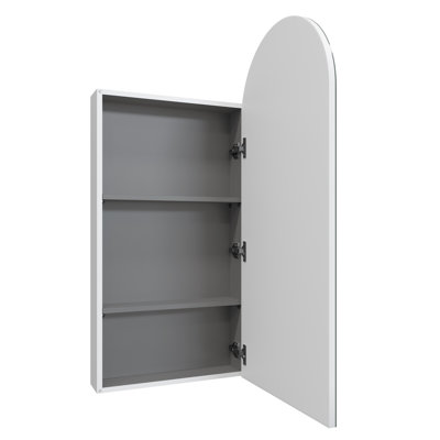 Recessed Frameless Single Door Medicine Cabinet with Adjustable Shelves