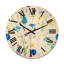 Blue Wild Flowers - Horloge murale traditionnelle en bois-63901784
