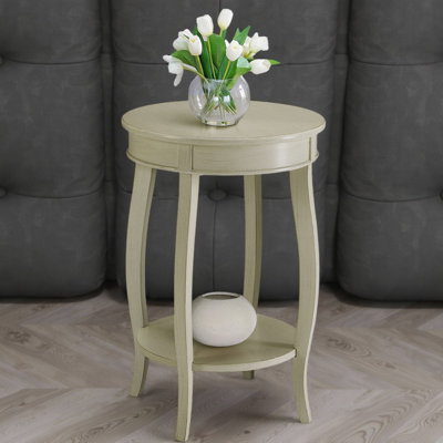 18.5" Round Side Table with Bottom Shelf for Living Room by Red Barrel Studio