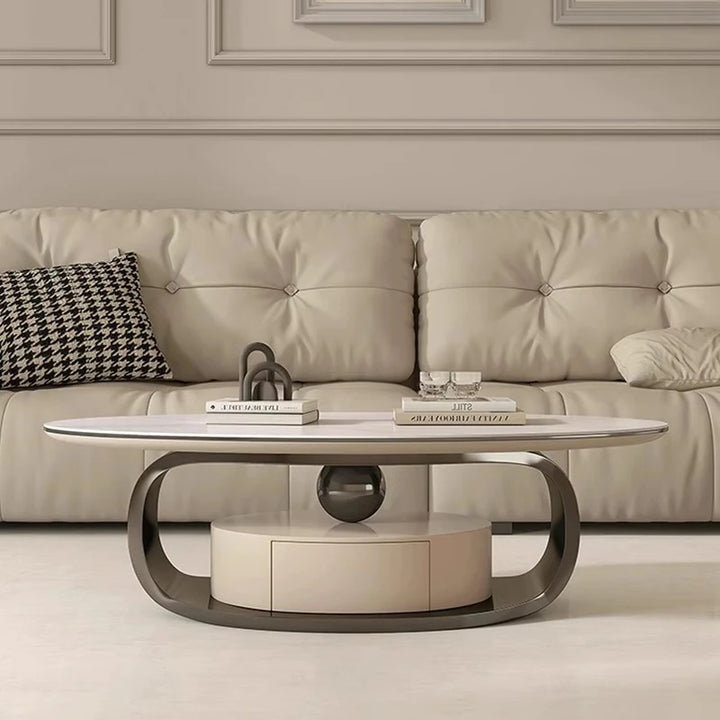 Chottu Lift Top Abstract Coffee Table, 42cm H x 60cm L x 120cm W, Black Cream