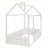 Twin Size Solid Wood House Bed Frame, Soft White Playhouse Design with Fence for Kids and Teens Bedrooms