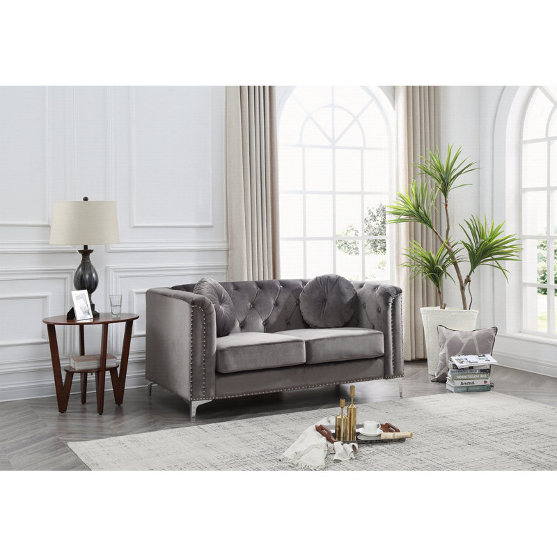 Contemporary Dark Gray Loveseat