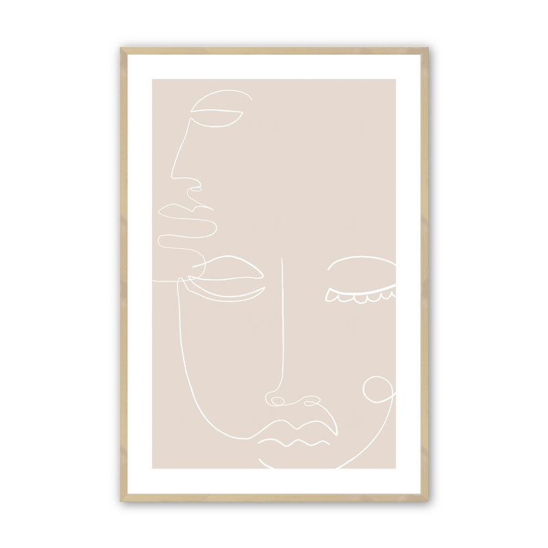 «Rickman Face Fusion L», impression encadrée sur papier par Design Fabrikken, H 16 po x l 12 po x P 1,25 po, Érable brut