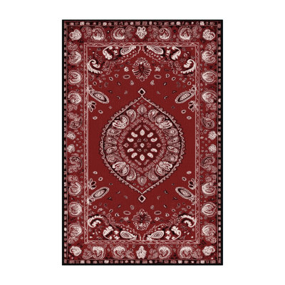 Washable Bandana Prints Farm Area Rug