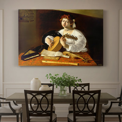 Le joueur de luth (version Wildenstein / Badminton) - Toile tendue Caravaggio-Gallery - c. 1596