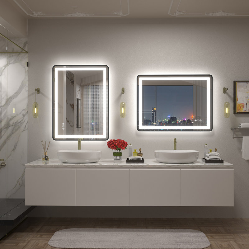 Aevar UL Certified Front & Back LED Anti-Fog Tempered Glass Bathroom/Vanity Mirror with 3-Year Warranty, 32" x 24"